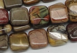 CPJ06 15.5 inches 14*14mm square picasso jasper beads wholesale