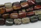 CPJ08 15.5 inches 8*10mm rectangle picasso jasper beads wholesale