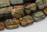 CPJ09 15.5 inches 12*16mm rectangle picasso jasper beads wholesale