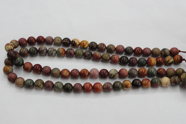 CPJ103 15.5 inches 10mm round picasso jasper gemstone beads wholesale