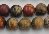 CPJ105 15.5 inches 14mm round picasso jasper gemstone beads wholesale