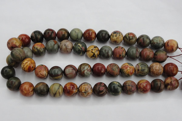 CPJ106 15.5 inches 16mm round picasso jasper gemstone beads wholesale