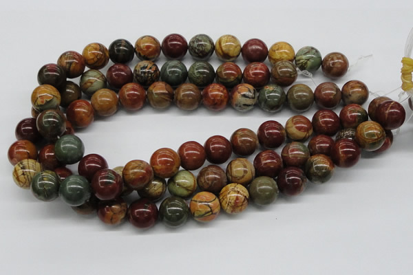 CPJ16 15.5 inches 8mm round picasso jasper beads wholesale