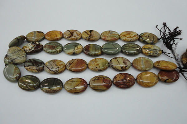 CPJ167 15.5 inches 18*25mm oval picasso jasper gemstone beads