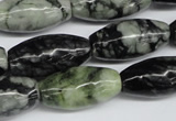 CPJ211 15.5 inches 12*24mm rice green picasso jasper beads