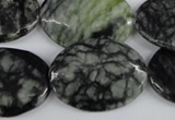 CPJ220 15.5 inches 22*30mm oval green picasso jasper beads