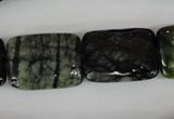 CPJ233 15.5 inches 18*25mm rectangle green picasso jasper beads