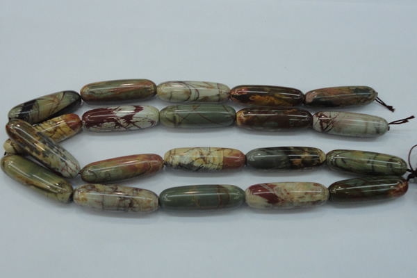 CPJ26 15.5 inches 13*40mm cylinder picasso jasper beads wholesale