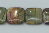 CPJ32 15.5 inches 20*20mm square picasso jasper beads wholesale