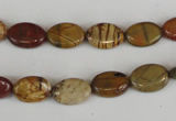 CPJ355 15.5 inches 8*12mm oval picasso jasper gemstone beads