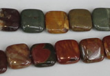 CPJ361 15.5 inches 12*12mm square picasso jasper gemstone beads