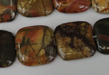 CPJ362 15.5 inches 20*20mm square picasso jasper gemstone beads