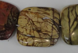 CPJ363 15.5 inches 30*30mm square picasso jasper gemstone beads