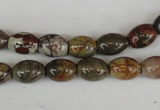 CPJ365 15.5 inches 8*10mm rice picasso jasper gemstone beads