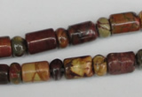 CPJ367 15.5 inches 5*8mm rondelle & 8*10mm tube picasso jasper beads