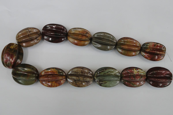 CPJ373 15.5 inches 25*32mm starfruit picasso jasper gemstone beads