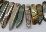 CPJ40 15.5 inches multi size wand picasso jasper beads wholesale