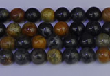 CPJ470 15.5 inches 4mm round black picasso jasper beads wholesale