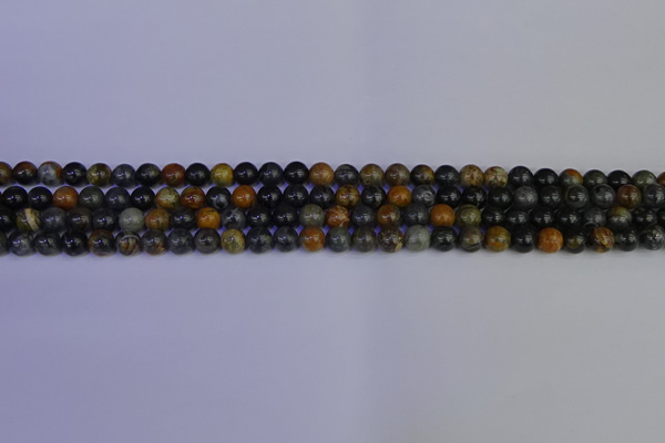 CPJ470 15.5 inches 4mm round black picasso jasper beads wholesale