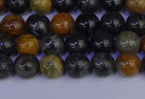 CPJ471 15.5 inches 6mm round black picasso jasper beads wholesale