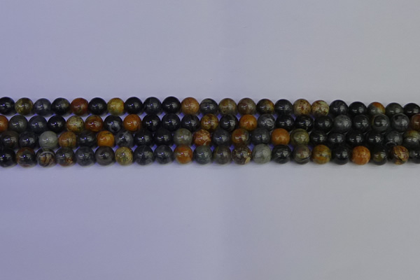 CPJ471 15.5 inches 6mm round black picasso jasper beads wholesale