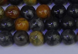 CPJ472 15.5 inches 8mm round black picasso jasper beads wholesale