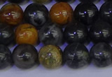 CPJ473 15.5 inches 10mm round black picasso jasper beads wholesale