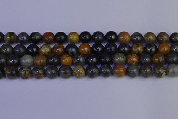 CPJ475 15.5 inches 14mm round black picasso jasper beads wholesale