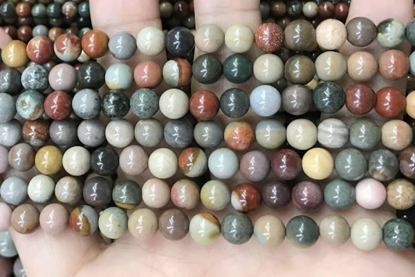 CPJ481 15.5 inches 6mm round polychrome jasper beads wholesale