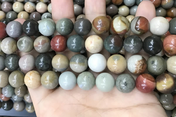 CPJ484 15.5 inches 12mm round polychrome jasper beads wholesale