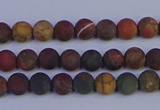 CPJ500 15.5 inches 4mm round matte picasso jasper beads wholeasle