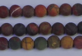 CPJ501 15.5 inches 6mm round matte picasso jasper beads wholesale