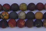 CPJ502 15.5 inches 8mm round matte picasso jasper beads wholesale