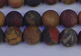 CPJ503 15.5 inches 10mm round matte picasso jasper beads wholesale