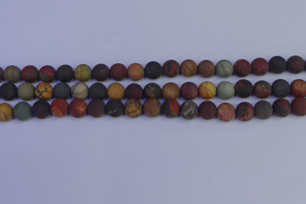 CPJ503 15.5 inches 10mm round matte picasso jasper beads wholesale