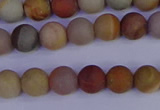 CPJ511 15.5 inches 6mm round matte polychrome jasper beads wholeasle