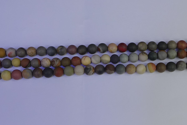 CPJ512 15.5 inches 8mm round matte polychrome jasper beads wholeasle