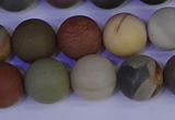 CPJ514 15.5 inches 12mm round matte polychrome jasper beads wholeasle