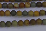 CPJ520 15.5 inches 4mm round matte wildhorse picture jasper beads