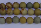 CPJ521 15.5 inches 6mm round matte wildhorse picture jasper beads