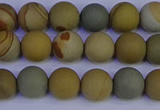 CPJ522 15.5 inches 8mm round matte wildhorse picture jasper beads