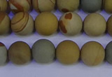 CPJ523 15.5 inches 10mm round matte wildhorse picture jasper beads