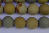 CPJ524 15.5 inches 12mm round matte wildhorse picture jasper beads