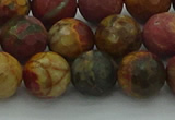 CPJ533 15.5 inches 10mm faceted round picasso jasper beads