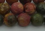 CPJ534 15.5 inches 12mm faceted round picasso jasper beads