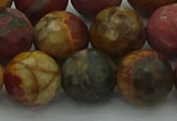 CPJ535 15.5 inches 14mm faceted round picasso jasper beads