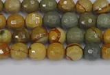 CPJ541 15.5 inches 6mm faceted round wildhorse picture jasper beads