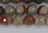 CPJ548 15.5 inches 8mm faceted round polychrome jasper beads