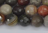 CPJ549 15.5 inches 10mm faceted round polychrome jasper beads