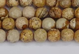 CPJ556 15.5 inches 6mm faceted round picture jasper beads